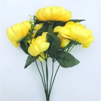Shopnav Artificial Flowers Bunch Bouquet Of 7 Poppy Flowers For Home Decoration (Yellow, Material:Silk, Polyester) - 0.35, Yellow