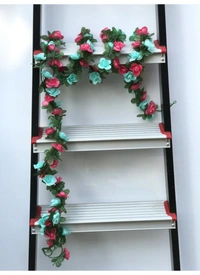 Shopnav Artificial Rose Vine Flowers Plants Artificial Flower Creeper Hanging Rose For Home Decoration (Color: Multi, Material: Silk Polyester) - 7.5 Feet, 0.2, Multi