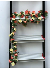 Shopnav Artificial Rose Vine Flowers Plants Artificial Flower Creeper Hanging Rose For Home Decoration (Color: Multi, Material: Silk Polyester) - 7.5 Feet, 0.2, Multi
