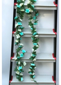 Shopnav Artificial Rose Vine Flowers Plants Artificial Flower Creeper Hanging Rose For Home Decoration (Color: Multi, Material: Silk Polyester) - 7.5 Feet, 0.2, Multi