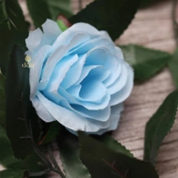 Shopnav Artificial Rose Vine Flowers With Green Leaves For Home Party Garden Wall Decoration (Blue, Material:Silk, Polyester) - 0.35, Blue