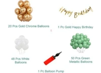 Shopnav Birthday Decoration Combo Of Gold Birthday Banner, Metallic Balloons, Balloonpump (Multicolor) - 0.25, Multicolor