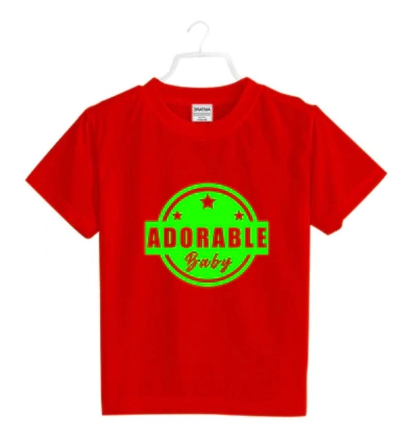 Boys Cotton Adorable Baby Half Sleeve TShirt (Red) - L, 0.25, Red