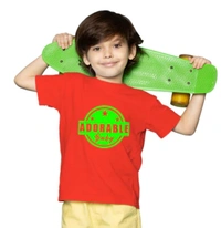 Boys Cotton Adorable Baby Half Sleeve TShirt (Red) - L, 0.25, Red