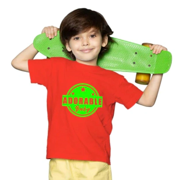 Boys Cotton Adorable Baby Half Sleeve TShirt (Red) - L, 0.25, Red