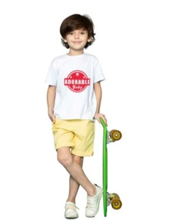 Boys Cotton Adorable Baby Half Sleeve TShirt (White) - 2XL, 0.25, White