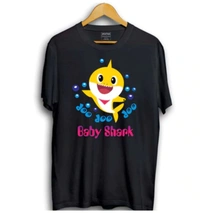 Boys Cotton Baby Shark Half Sleeve TShirt (Black) - 2XL, 0.25, Black