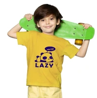 Boys Cotton Lazy Half Sleeve TShirt (Mustard) - L, 0.25, Mustard