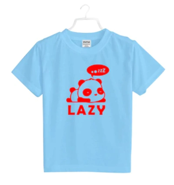 Boys Cotton Lazy Half Sleeve TShirt (Sky Blue) - L, 0.25, Sky Blue