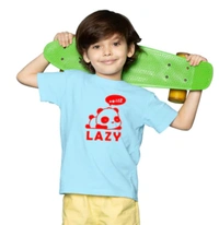 Boys Cotton Lazy Half Sleeve TShirt (Sky Blue) - L, 0.25, Sky Blue