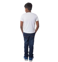 Boys Cotton Off Road Adventure Half Sleeve TShirt (White) - 2XL, 0.25, White