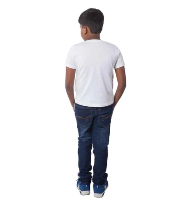 Boys Cotton Off Road Adventure Half Sleeve TShirt (White) - 2XL, 0.25, White