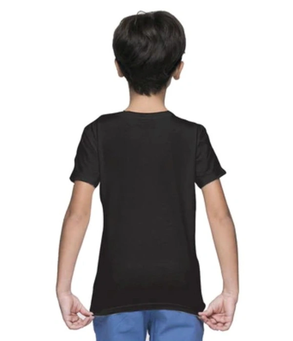 Boys Cotton Plain Half Sleeve TShirt (Black) - L, 0.25, Black
