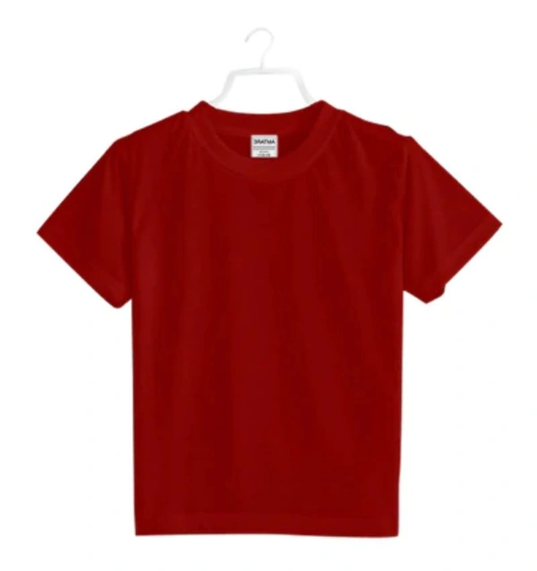 Boys Cotton Plain Half Sleeve TShirt (Maroon) - L, 0.25, Maroon