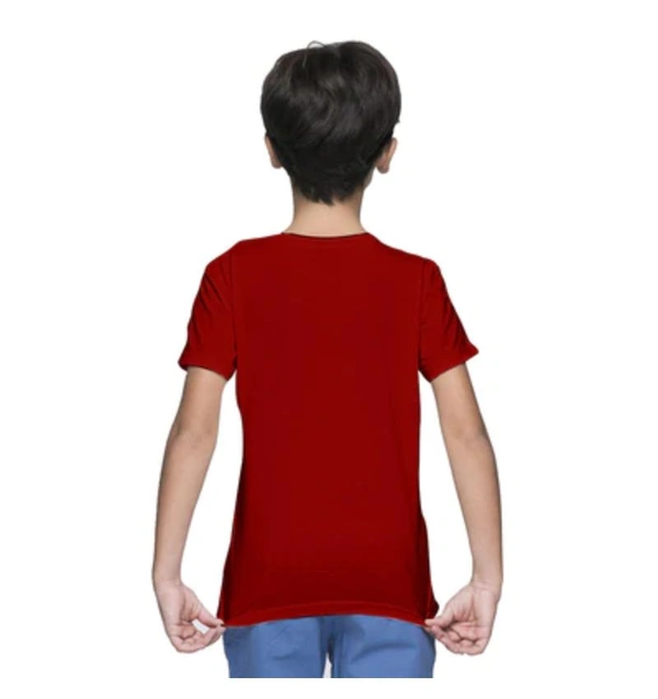 Boys Cotton Plain Half Sleeve TShirt (Maroon) - L, 0.25, Maroon