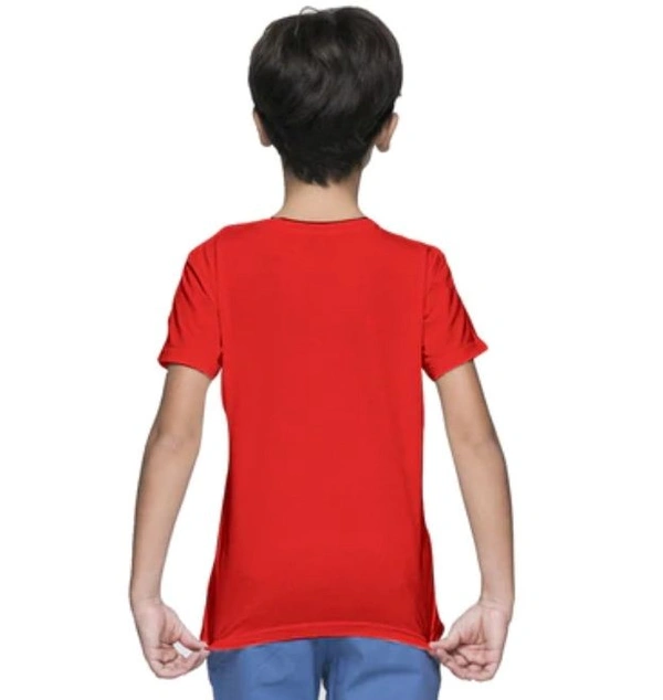 Boys Cotton Plain Half Sleeve TShirt (Red) - L, 0.25, Red