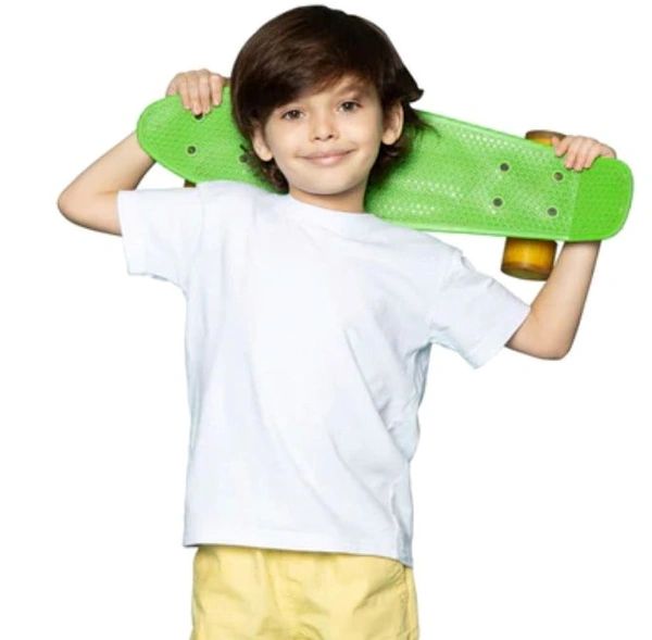 Boys Cotton Plain Half Sleeve TShirt (White) - L, 0.25, White