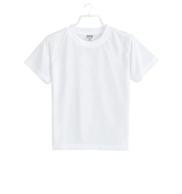 Boys Cotton Plain Half Sleeve TShirt (White) - L, 0.25, White