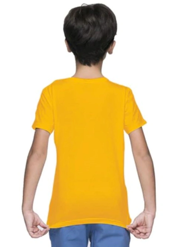 Boys Cotton Plain Half Sleeve TShirt (Yellow) - L, 0.25, Yellow