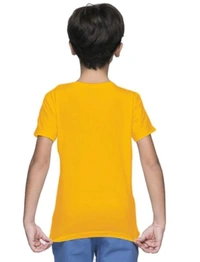 Boys Cotton Plain Half Sleeve TShirt (Yellow) - L, 0.25, Yellow