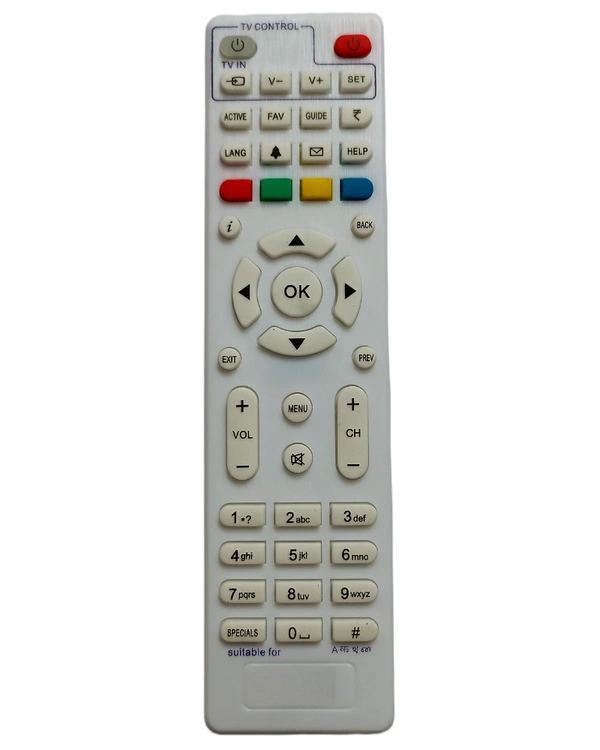 DTH Remote No. 940 (White) , Compatible for Videocon D2H Set Top Box Remote (Exactly Same Remote will Only Work) - 0.38