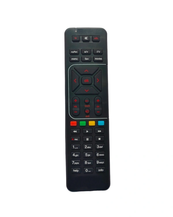 DTH Remote with Recording Feature, Compatible with Airtel DTH Set Top Box Remote (Pairing Required to Sync TV Functions) - 0.38