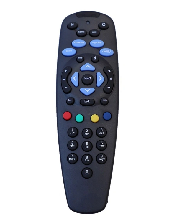 DTH Set Top Box Remote (Black) without Recording Feature, Compatible with Tata Sky SD/HD/HD+/4K DTH Set Top Box Remote Control (Pairing Required to Sync TV Functions) - 0.38