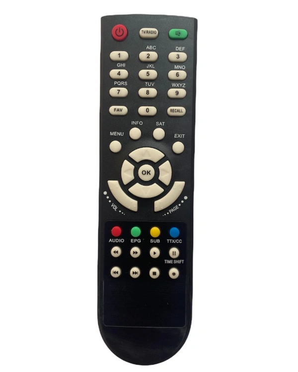 DTH Set Top Box Remote with Time and Shift Function, Compatible with DVB (Free Dish) Set Top Box Remote (Exactly Same Remote will Only Work) - 0.38