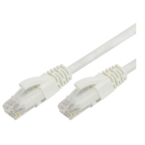 Ethernet Patch Cord CAT5E, RJ45 LAN Cable 1.5 Yards (White) - 0.25