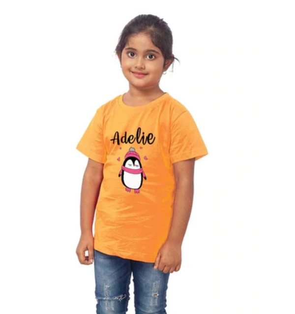 Girls Cotton Adelie Half Sleeve TShirt (Mustard) - L, 0.25, Mustard