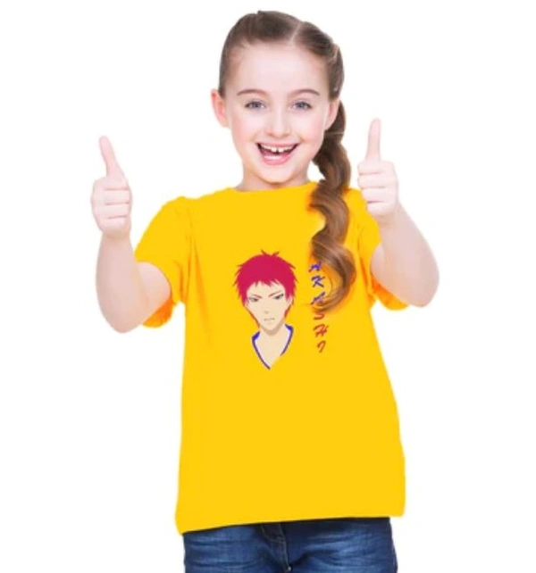 Girls Cotton Akashi Half Sleeve TShirt (Yellow) - M, 0.25, Yellow