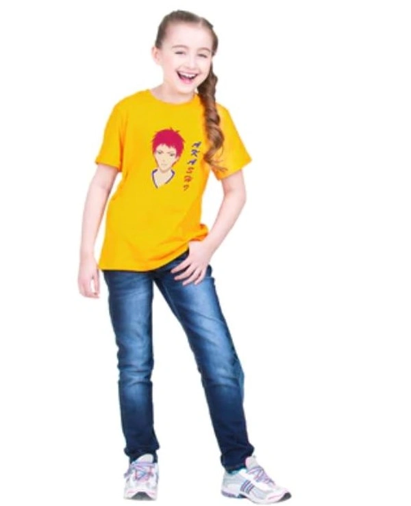 Girls Cotton Akashi Half Sleeve TShirt (Yellow) - M, 0.25, Yellow