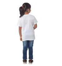 Girls Cotton Cat Half Sleeve TShirt (White) - M, 0.25, White