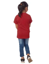 Girls Cotton Drama Queen Half Sleeve TShirt (Maroon) - L, 0.25, Maroon