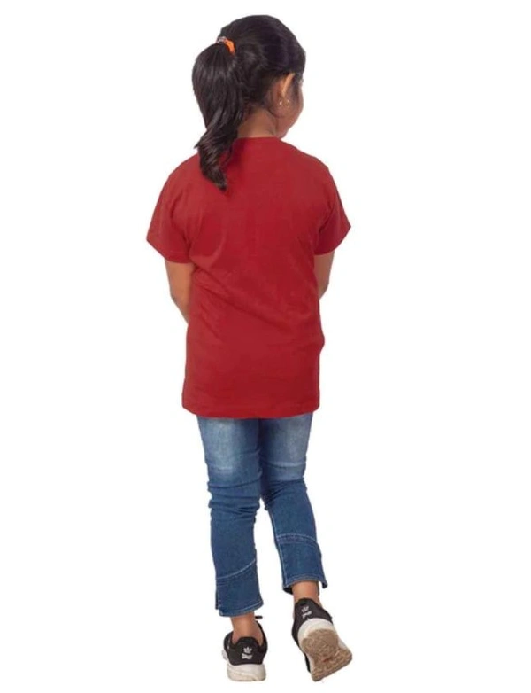Girls Cotton Drama Queen Half Sleeve TShirt (Maroon) - L, 0.25, Maroon