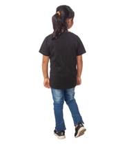 Girls Cotton Princess Half Sleeve TShirt (Black) - L, 0.25, Black