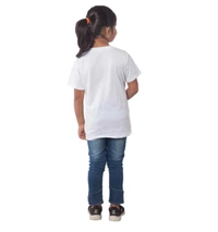 Girls Cotton Princess Half Sleeve TShirt (White) - L, 0.25, White