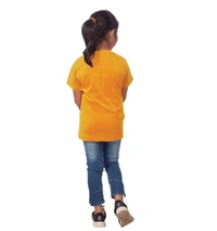 Girls Cotton Snow Board Half Sleeve TShirt (Mustard) - 2XL, 0.25, Mustard