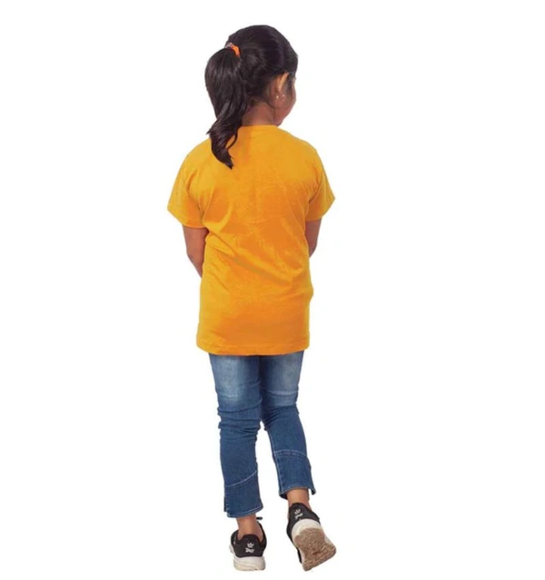 Girls Cotton Snow Board Half Sleeve TShirt (Mustard) - 2XL, 0.25, Mustard