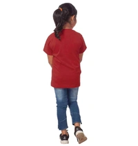 Girls Cotton Snow Board Half Sleeve TShirt (Maroon) - S, 0.25, Maroon