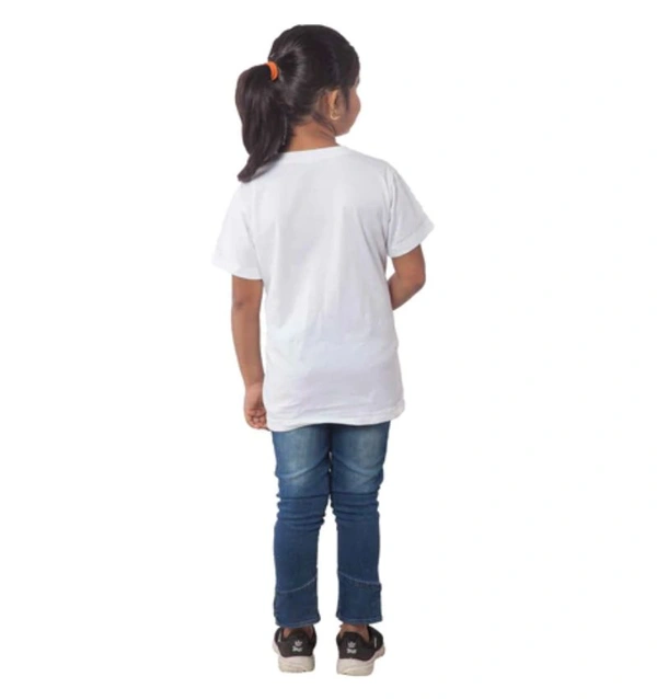 Girls Cotton Unicorn Face Half Sleeve TShirt (White) - 2XL, 0.25, White