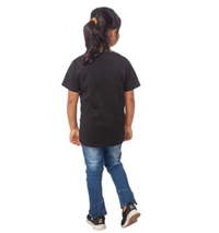 Girls Cotton Unicorn Face Half Sleeve TShirt (Black) - M, 0.25, Black