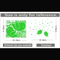 Shopnav Green Birds And Star Radium Wall Sticker - Finished OutPut Size: 60X46cm, 0.12, Green