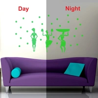 Shopnav Green Dancing Lady Radium Wall Sticker - Finished OutPut Size: 72X40cm, 0.12, Green