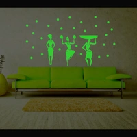 Shopnav Green Dancing Lady Radium Wall Sticker - Finished OutPut Size: 72X40cm, 0.12, Green