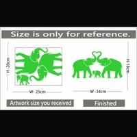 Shopnav Green Decorative Elephant Radium Wall Sticker - Finished OutPut Size: 34X18cm, 0.12, Green
