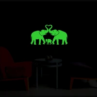 Shopnav Green Decorative Elephant Radium Wall Sticker - Finished OutPut Size: 34X18cm, 0.12, Green