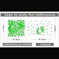 Shopnav Green Decorative Radium Wall Sticker - Finished OutPut Size: 45X28cm, 0.12, Green