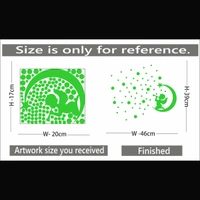 Shopnav Green Decorative Radium Wall Sticker - Finished OutPut Size: 46X39cm, 0.12, Green