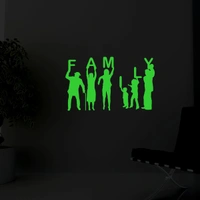 Shopnav Green Family Radium Wall Sticker - Finished OutPut Size: 34X20cm, 0.12, Green